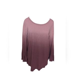 Anthropologie t.la 3/4 Bell Sleeve Cotton Top Ombré Pink Red Shades Size M EUC